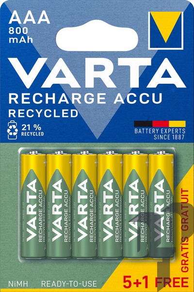 Recharge Accu Recycled 800 mAh AAA Batterien